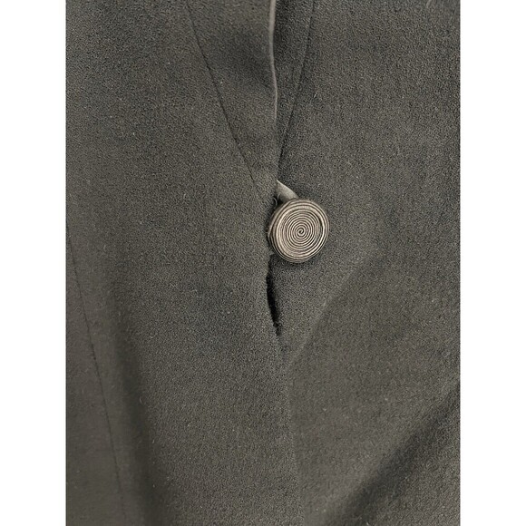 Vintage 1980's Christian Dior Black Wool Single Button Down Blazer Jacket Size 4 - Picture 4 of 10